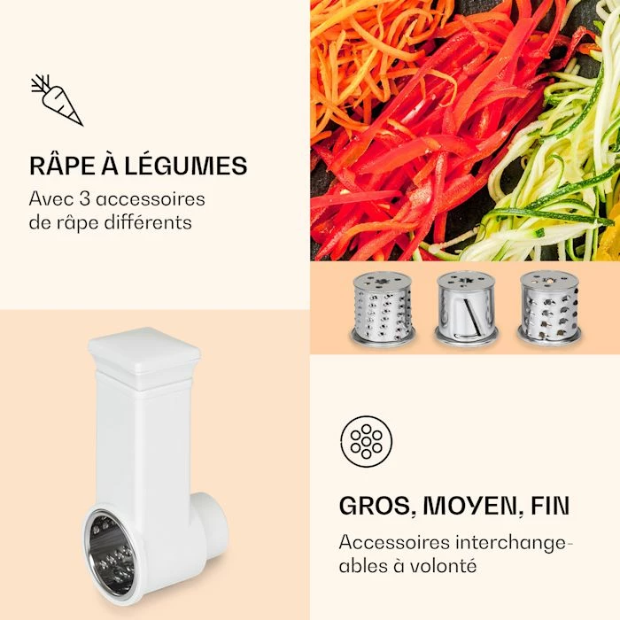 Klarstein Robots De Cuisine Râpe à Salade Renata 4 Klarstein Robots De Cuisine Râpe à Salade Renata – Image 2