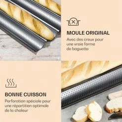 Feelino Préparation Culinaire Plaque à Baguettes 2, 3 Ou 4 Creux à Baguettes -Appareils de cuisine Soldes Magasin 10040542 fr 0004 logo