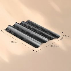 Feelino Préparation Culinaire Plaque à Baguettes 2, 3 Ou 4 Creux à Baguettes -Appareils de cuisine Soldes Magasin 10040542 yy 0006 dimensions