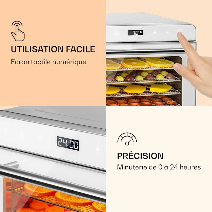 Klarstein Déshydrateurs Déshydrateur Alimentaire Shaftesbury 700W Fonction Minuterie 5 Klarstein Déshydrateurs Déshydrateur Alimentaire Shaftesbury 700W Fonction Minuterie – Image 3