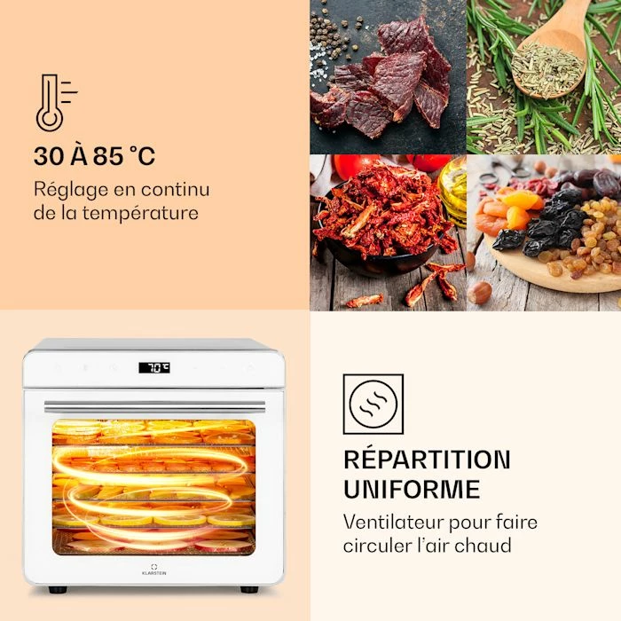 Klarstein Déshydrateurs Déshydrateur Alimentaire Shaftesbury 700W Fonction Minuterie 6 Klarstein Déshydrateurs Déshydrateur Alimentaire Shaftesbury 700W Fonction Minuterie – Image 4