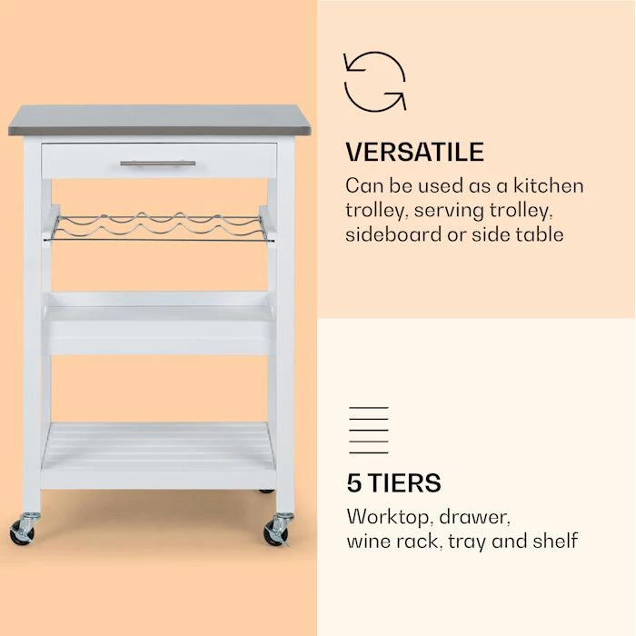 Klarstein Préparation Culinaire Vermont Chariot De Service Chariot De Cuisine 6 Klarstein Préparation Culinaire Vermont Chariot De Service Chariot De Cuisine – Image 4