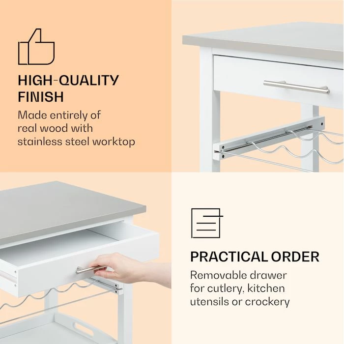 Klarstein Préparation Culinaire Vermont Chariot De Service Chariot De Cuisine 7 Klarstein Préparation Culinaire Vermont Chariot De Service Chariot De Cuisine – Image 5